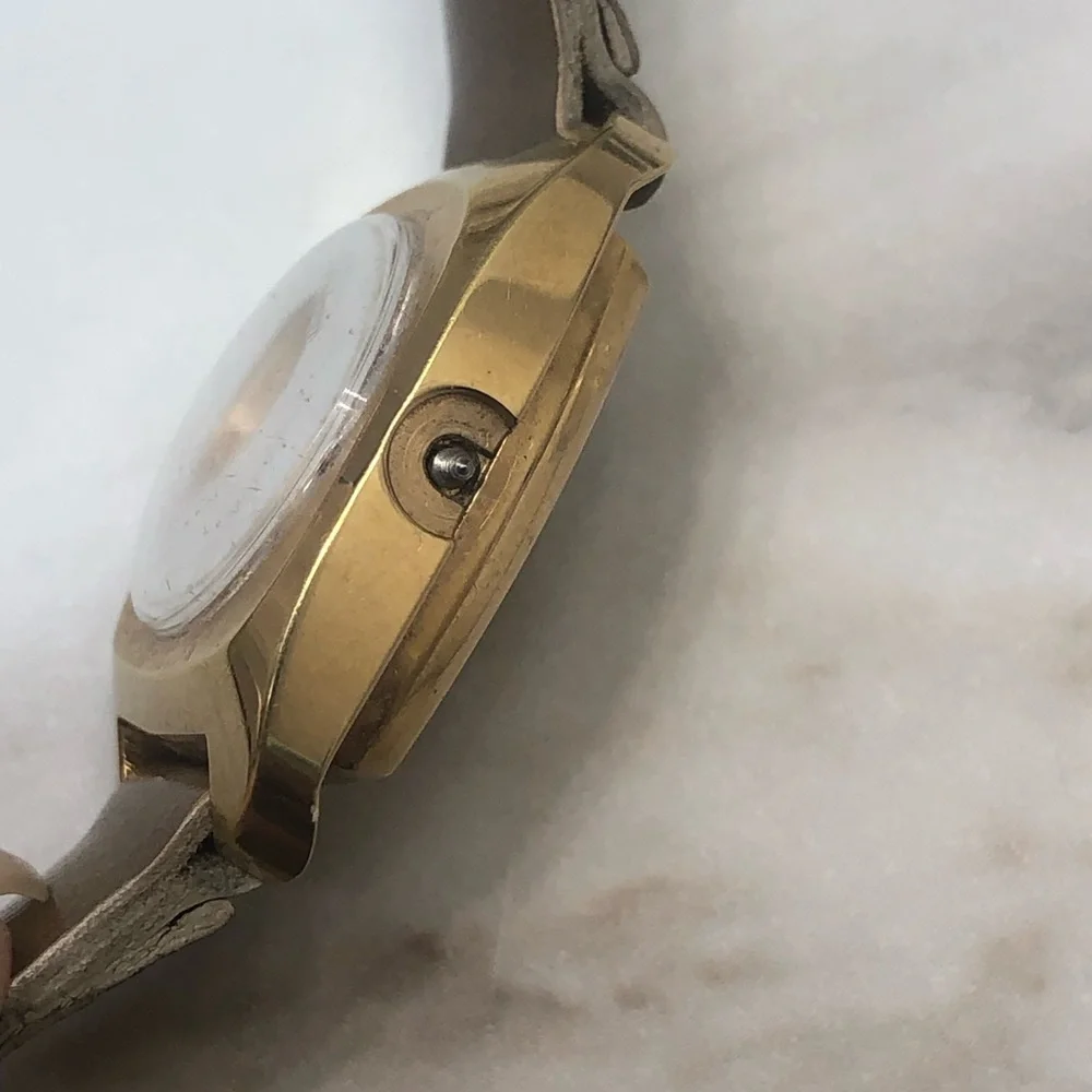 Vintage Bulova Silver face Gold Plated Watch CA1974*NOT TESTED** SEE DESCRIPTION